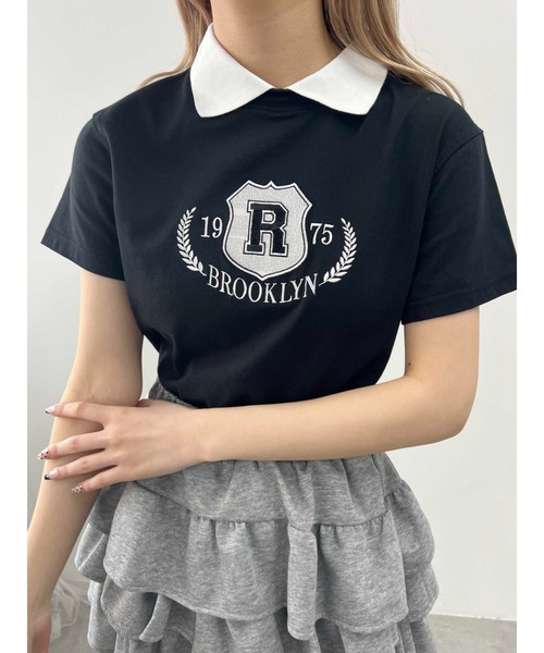 N°21 Tシャツ レース　襟付き　ビジュー 新品タグ付き】N21 ヌメロヴェントゥーノ ビジュー付き サマー