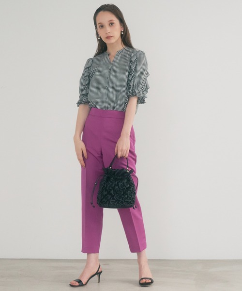ANAYI◆７分袖ブラウス/38/コットン/BLK/102217-13-410-95-380// ANAYI 「ANAYI」 7分袖ブラウス 38 ネイビー レディース
