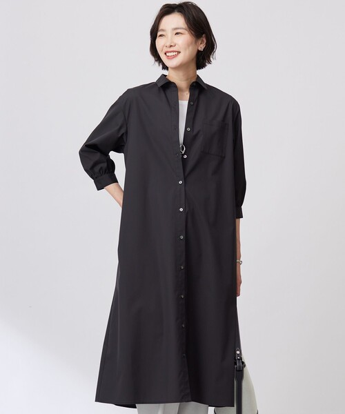 J.PRESS シャツワンピース 「洗える・接触冷感・UVケア」エステ