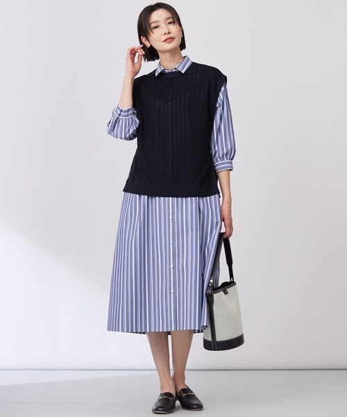 J.PRESS（J.プレス） シャツワンピース 「洗える・接触冷感・UVケア