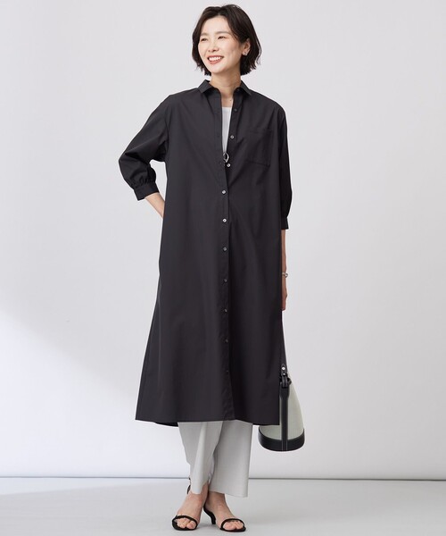J.PRESS（J.プレス） シャツワンピース 「洗える・接触冷感・UVケア