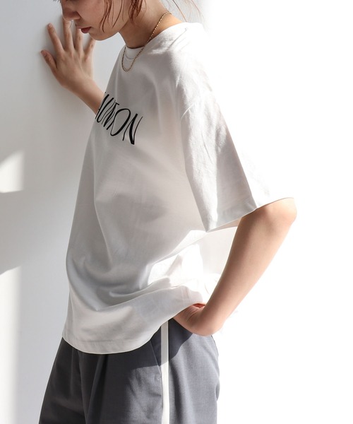 anyfee tシャツ 半袖 「anyfee/プラスサイズ」ロゴプリント半袖Tシャツ