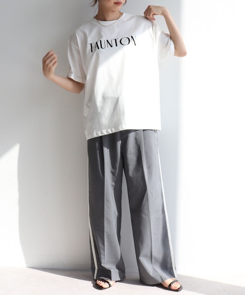 anyfee tシャツ 半袖 「anyfee/プラスサイズ」ロゴプリント半袖Tシャツ
