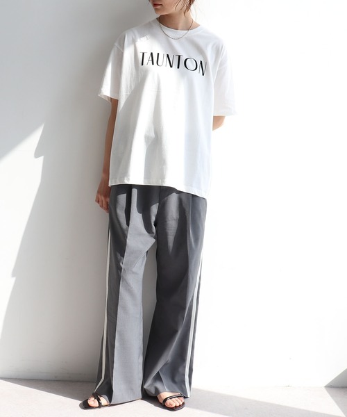 anyfee tシャツ 半袖 「anyfee/プラスサイズ」ロゴプリント半袖Tシャツ