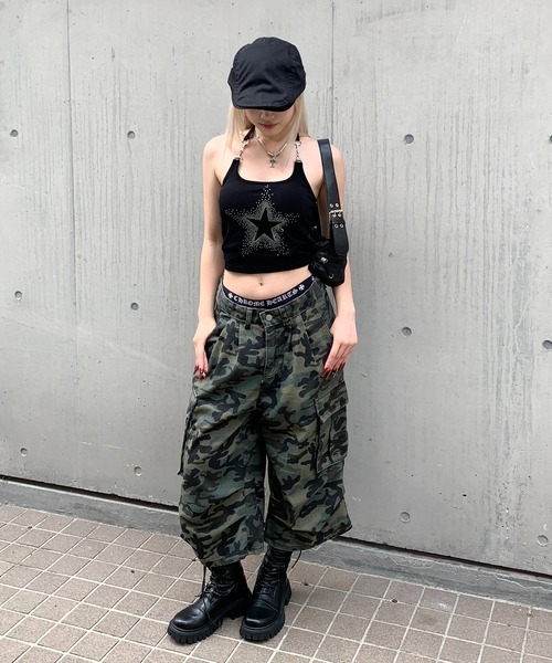 HUF カーゴパンツ Mサイズ lilful カーゴパンツ 迷彩柄 ルーズシルエット カーゴハーフ