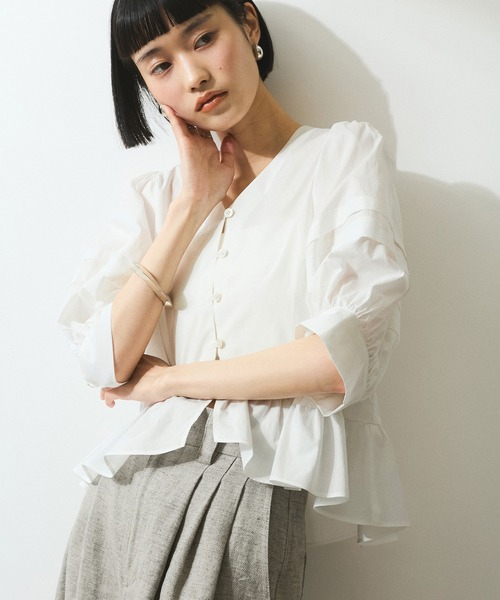 ブラウス シャツ 「CURRENTAGE/カレンテージ」2WAY ruffle frill