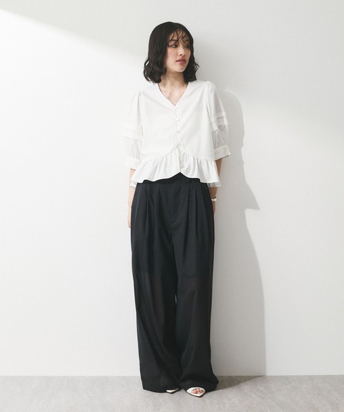 マチャット♡パフスリーブブラウス ADAM ET ROPE' ブラウス シャツ 「WEB限定」パフスリーブ