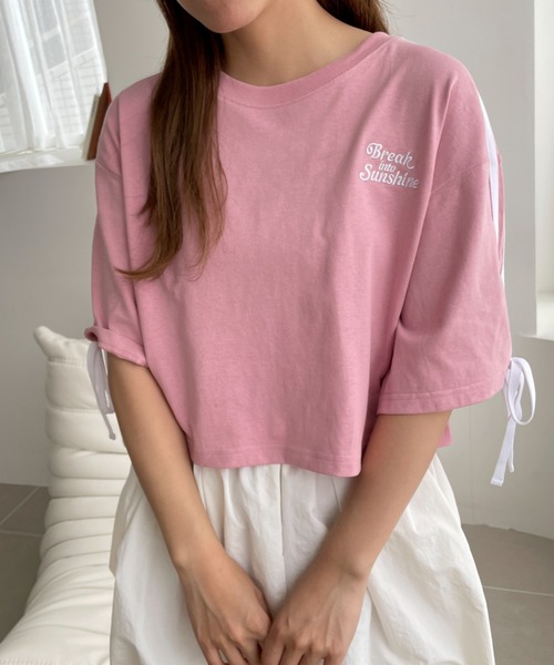 WEGO（ウィゴー） tシャツ WEGO/2ラインリボングラフィックショートT