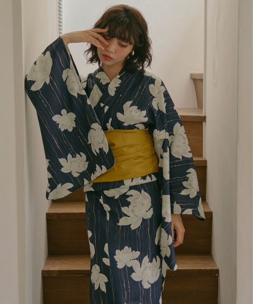 eim nuance line yukata 浴衣 blue ♡ D70A2A29-006E-4B42-9200-