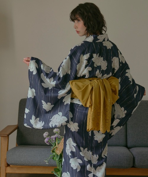 loin nuit 浴衣 nuance line lotus yukata / ニュアンスライン