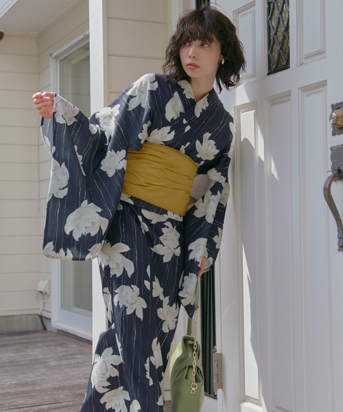 loin nuit 浴衣 nuance line lotus yukata / ニュアンスラインロウタス