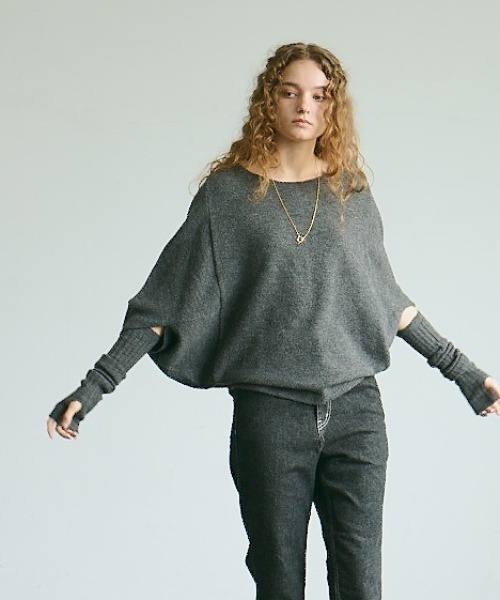 「PUAL CE CIN」 「du noir」ドルマンスリーブニット FREE ベージュ レディース_画像3