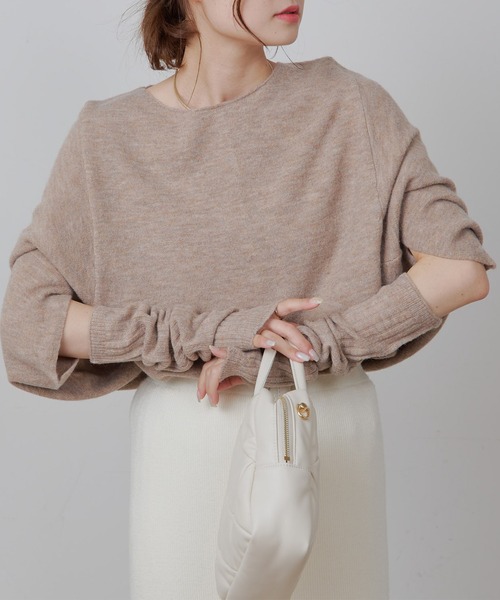 「PUAL CE CIN」 「du noir」ドルマンスリーブニット FREE ベージュ レディース_画像5