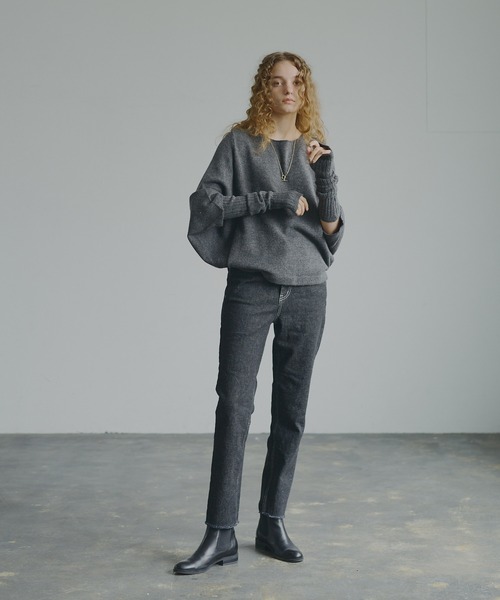 「PUAL CE CIN」 「du noir」ドルマンスリーブニット FREE ベージュ レディース_画像7