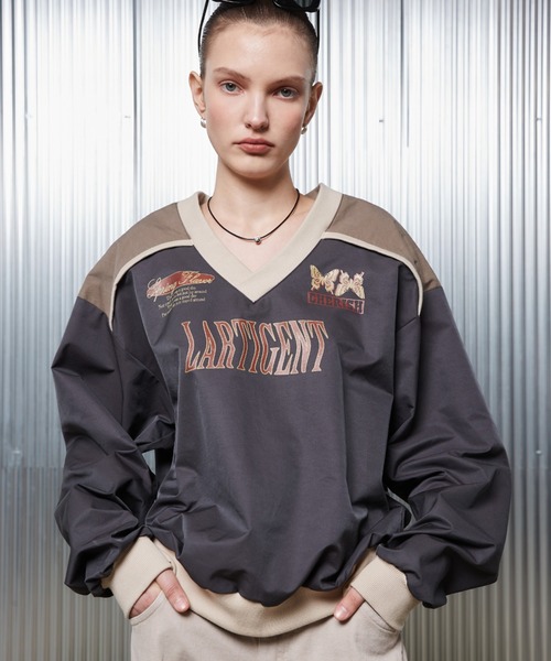 tシャツ L2 NYLON V-NECK TOP レディース