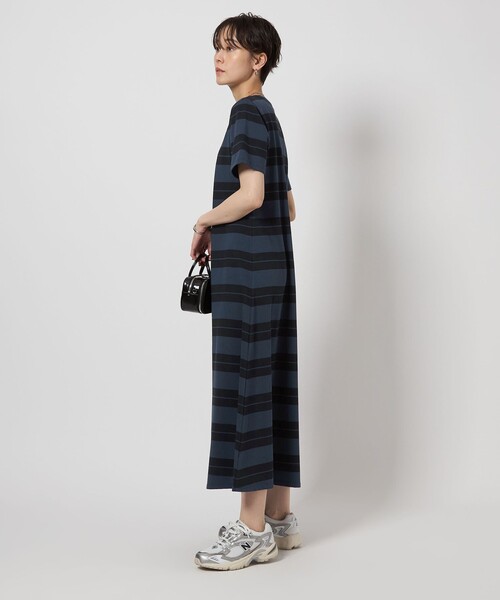 green label relaxing ワンピース フレア ボーダー カット