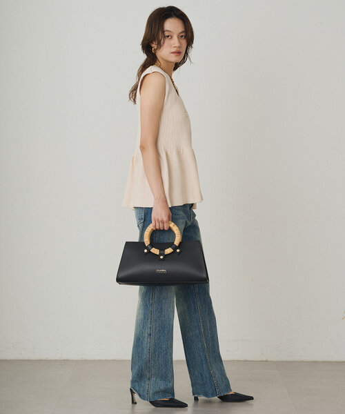 Loungedress ニット セーター ペプラムノースリニット
