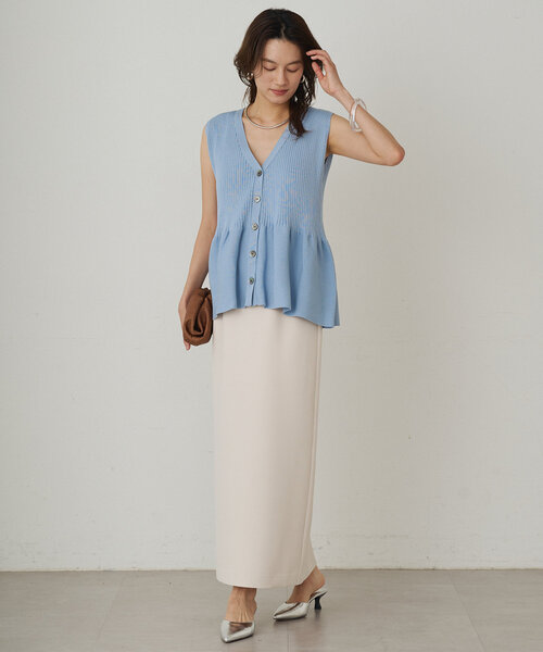 Loungedress ニット セーター ペプラムノースリニット