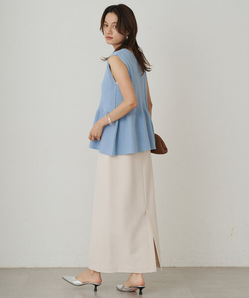 Loungedress ニット セーター ペプラムノースリニット