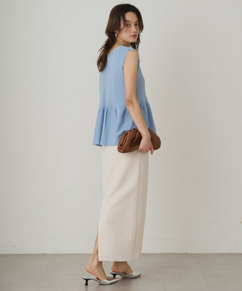 Loungedress ニット セーター ペプラムノースリニット