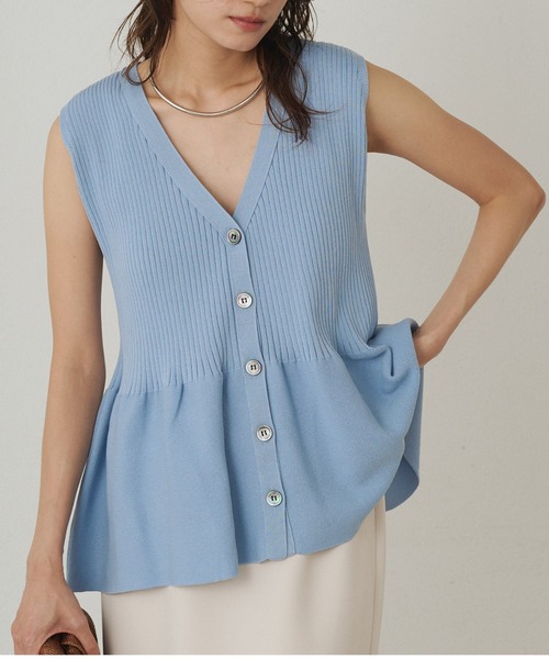 Loungedress ニット セーター ペプラムノースリニット