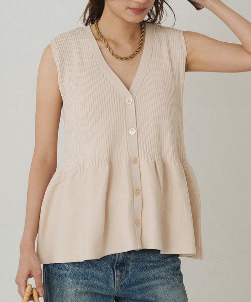 新品　Loungedress ペプラムニット　ラウンジドレス　ブラック Loungedress】ペプラムニット | OUTLET(アウトレット)レディース