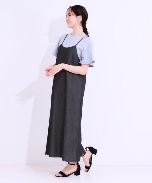SHOO・LA・RUE ワンピース 「S-LL」女性らしさ漂う ライトデニム