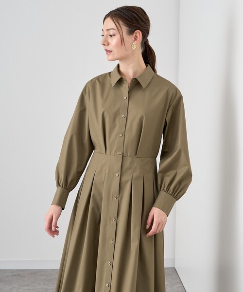 定価40700円美品 アナイ ロング シャツワンピース カーキ サイズ 36 定価40700円美品 アナイ ロング シャツワンピース カーキ サイズ