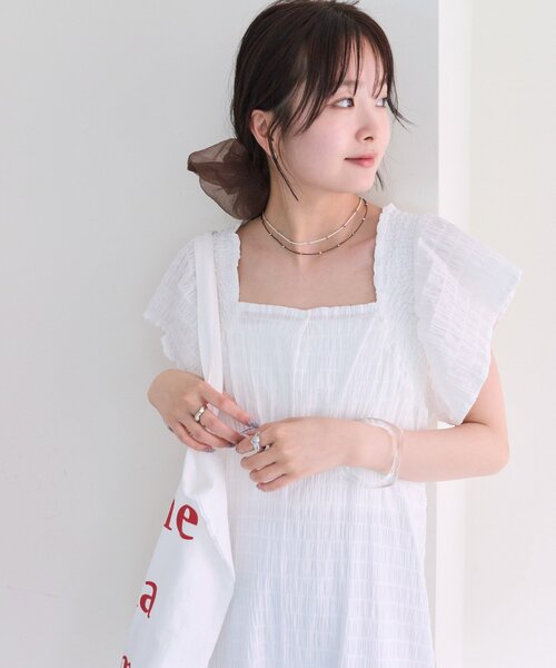 ボーダーズ♡シャーリングワンピース mystic ワンピース シャーリングスクエアワンピース : ZOZOTOWN