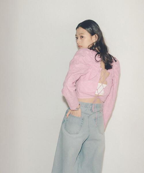 「NATURAL BEAUTY BASIC」 長袖ブラウス FREE ピンク レディース