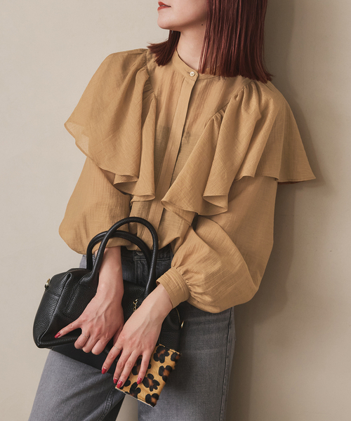 Spick & Span シアーフリルカラーブラウス未使用品 Spick & Span（スピックアンドスパン）の「シアーフリルカラー