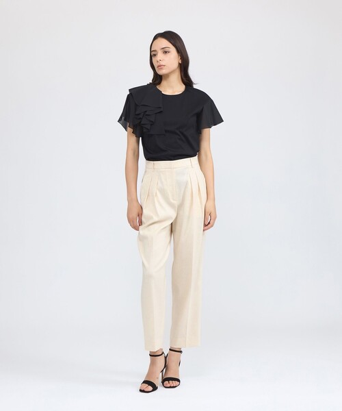 EPOCA（エポカ） tシャツ 半袖 シアーラッフルジャージー デザイン