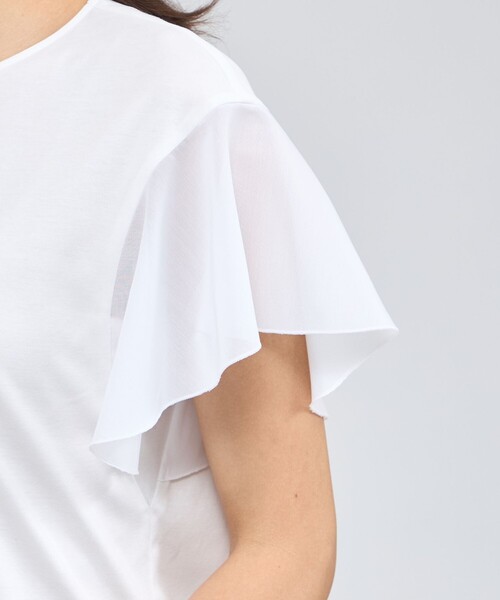 EPOCA（エポカ） tシャツ 半袖 シアーラッフルジャージー デザイン