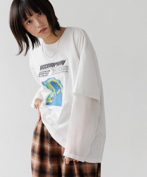 tシャツ 「UNISEX」シアーレイヤードキャットロンT レディース メンズ