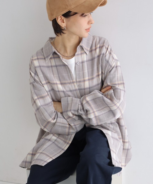 andme（アンドミー） ブラウス シャツ 「新色追加」2wayチェックシャツ