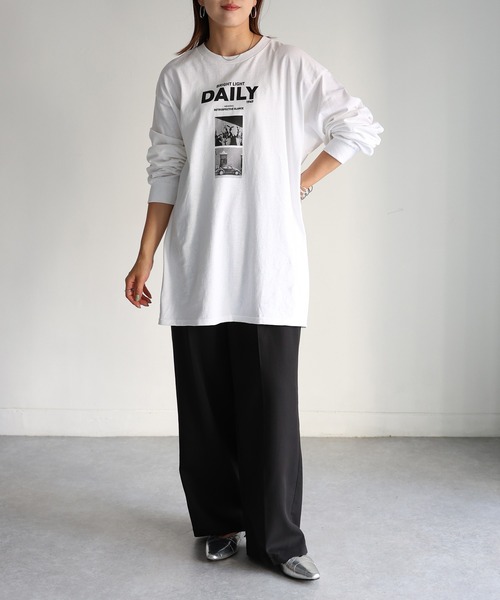 「Riberry」 「GILDAN」長袖カットソー LARGE ホワイト レディース