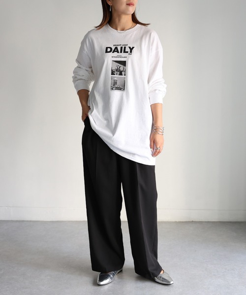 「Riberry」 「GILDAN」長袖カットソー LARGE ホワイト レディース