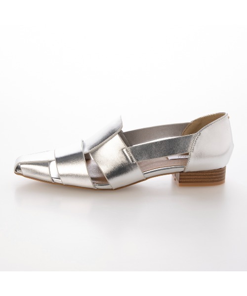 「EVOL」 フラットサンダル 24.5cm シルバー レディース_画像8