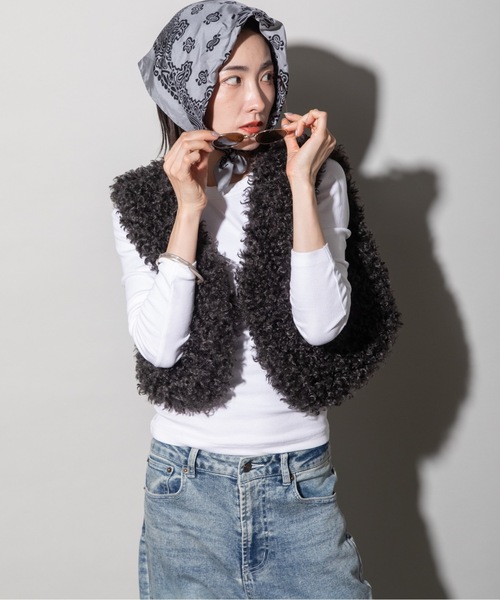 ベスト ジレ カールファー プードルベスト レディース : ZOZOTOWN