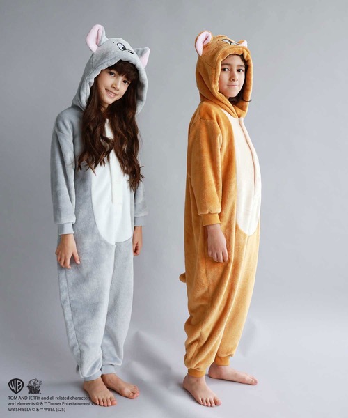 トムとジェリー ペアセット フリース 着ぐるみ ハロウィン コスプレ 新品 コスプレ TOM＆JERRY もこもこ着ぐるみ「ジェリー」Xmas プレゼント