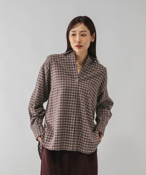 clore+ レディワークシャツ GLOBAL WORK（グローバルワーク） ブラウス シャツ ネルチェックシャツ