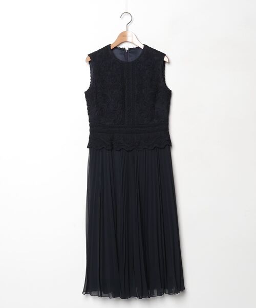 ANAYIアナイウールタフタドッキングワンピース ハイネックs 36 紺