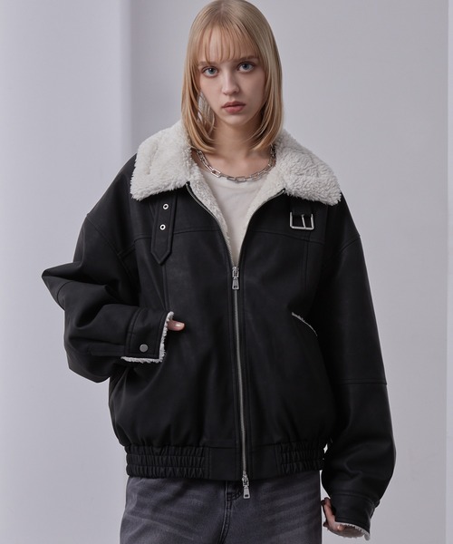 Loose（ルース） ブルゾン アウター ヴィンテージ 合皮ショートボア