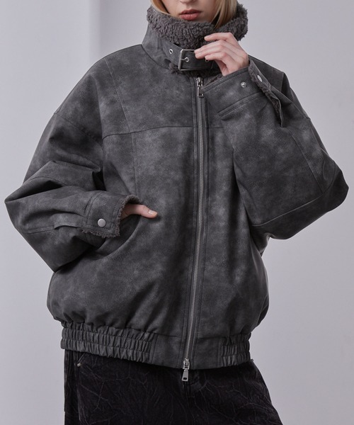 Loose（ルース） ブルゾン アウター ヴィンテージ 合皮ショートボア