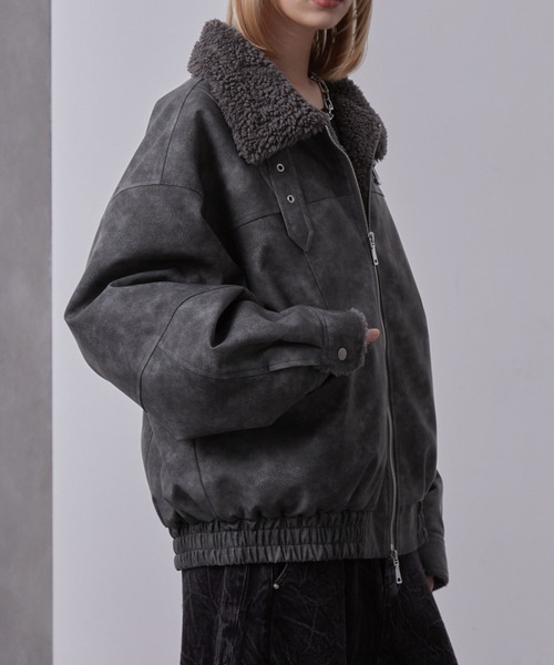 Loose（ルース） ブルゾン アウター ヴィンテージ 合皮ショートボア