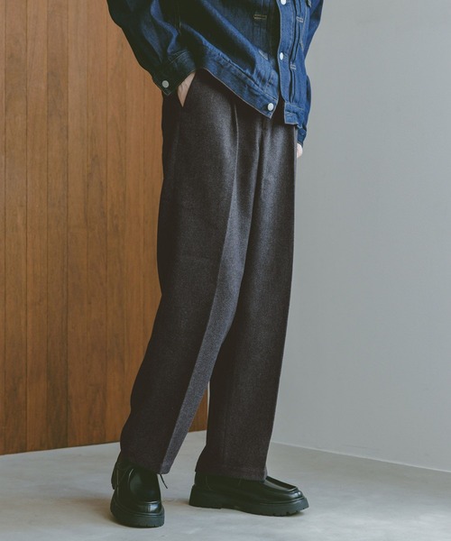 RAGEBLUE（レイジブルー） スラックス ツイル/ワンタックワイド