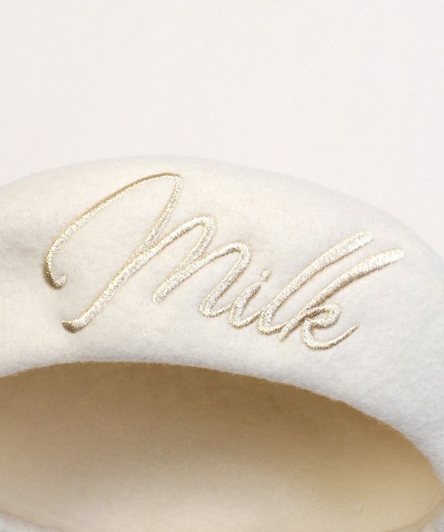 MILK（ミルク） 帽子 ベレー帽 レディース ロゴ ベレー レディース