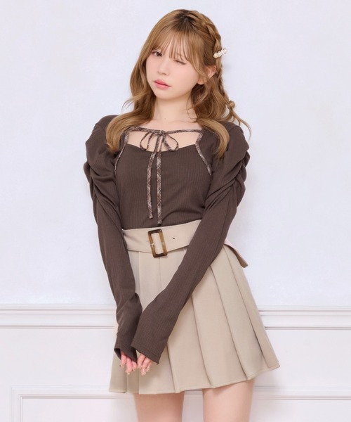 apres jour（アプレジュール） tシャツ フロントリボンパワショル