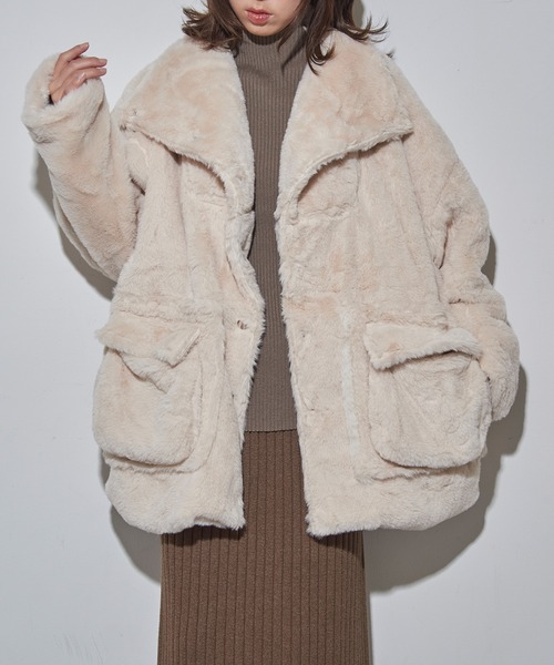 美品 Astrid Andersenファー付 パーカー オーバーサイズコート M ARIADNAW ファーパーカー ARIADNAW ファーパーカー ARIADNAW ファー