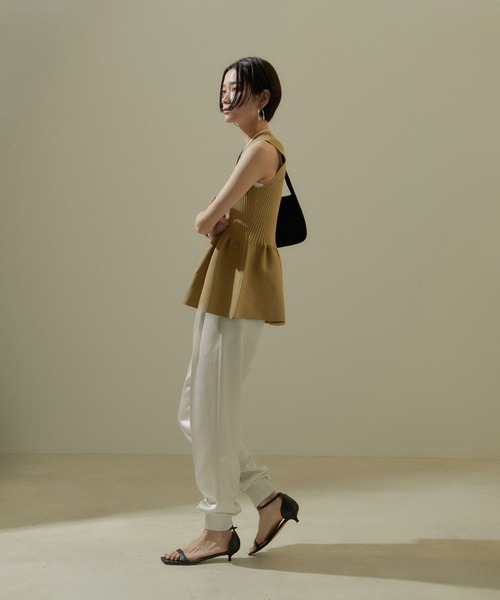 「SALON adam et rope'」 ノースリーブニット FREE チャコールグレー レディース_画像6